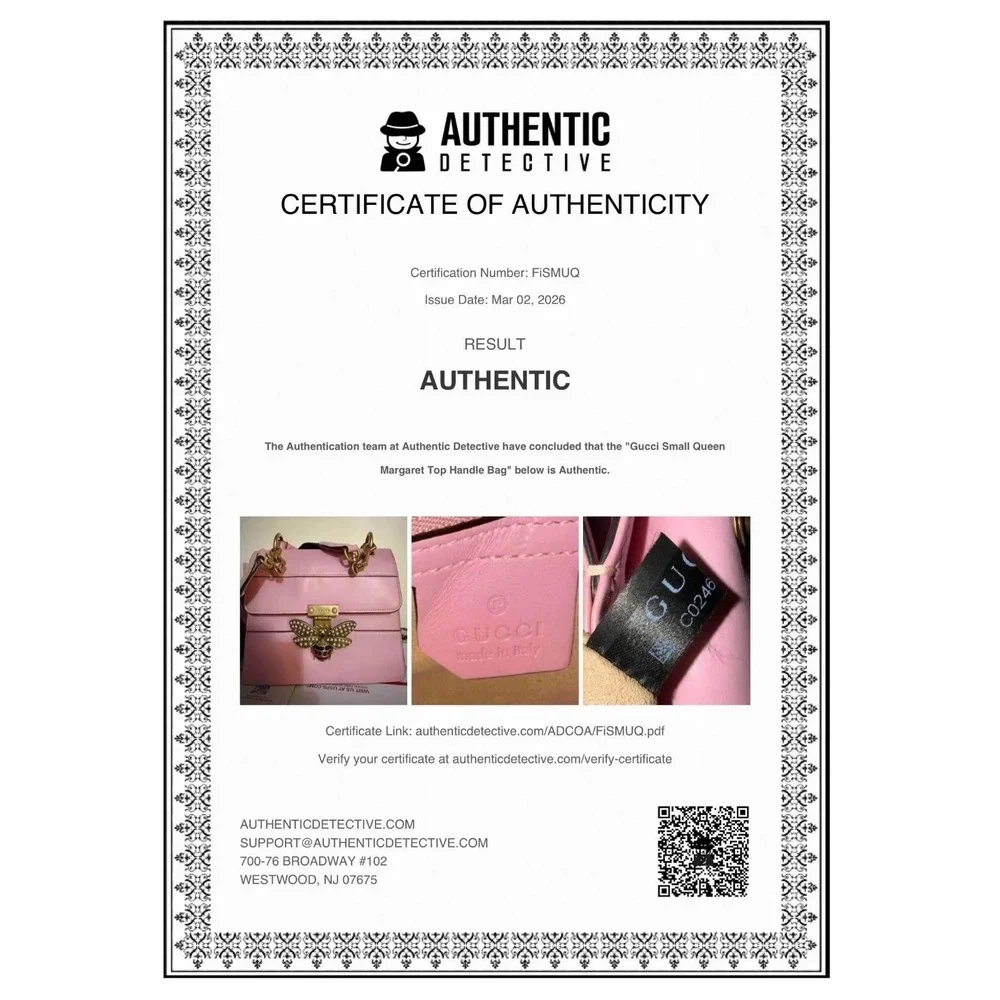 Gucci Queen Margaret Top Handle Crossbody Bag Pink Leather With COA - Picture 16 of 16